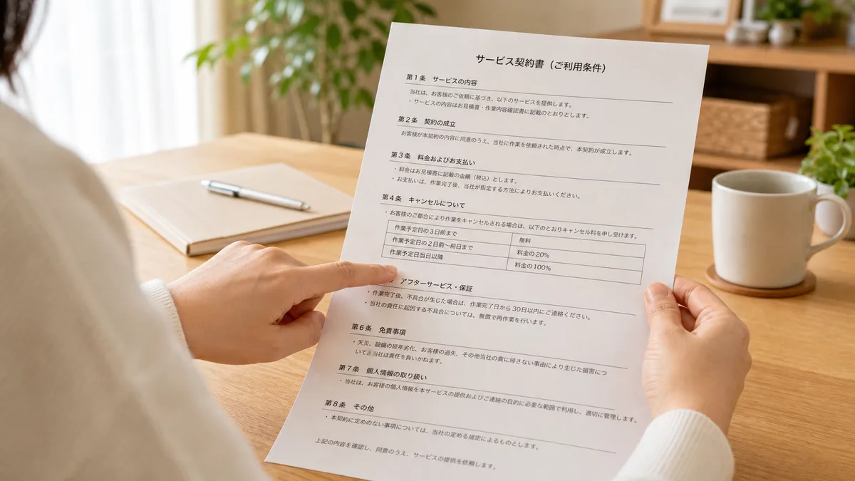 キャンセル・アフターフォロー条件を確認する